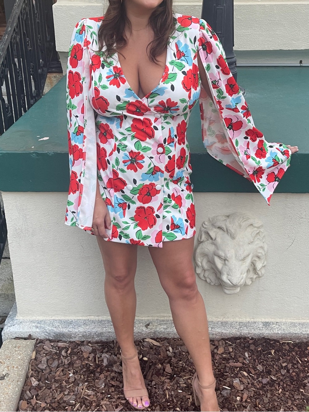 Boohoo | Floral Cape Dress